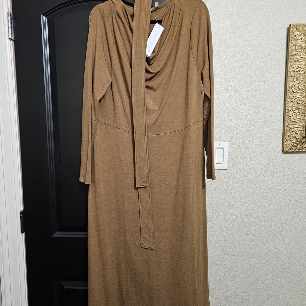 Soft Surroundings Tan Long Sleeve Dress
